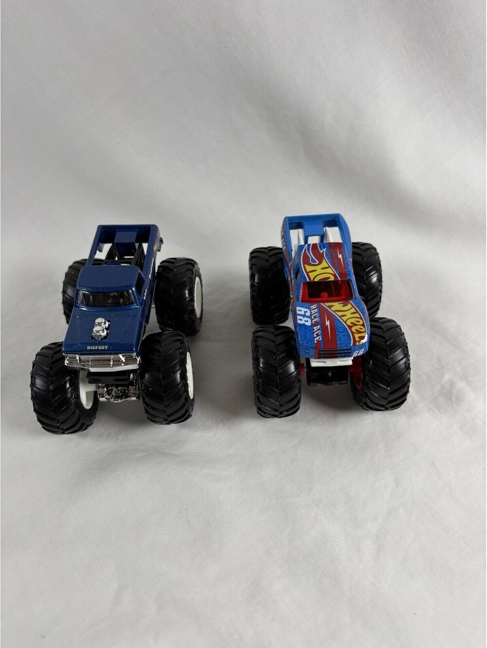 Hot Wheels Monster Trucks Race Ace BigFoot Vehicle Bundle